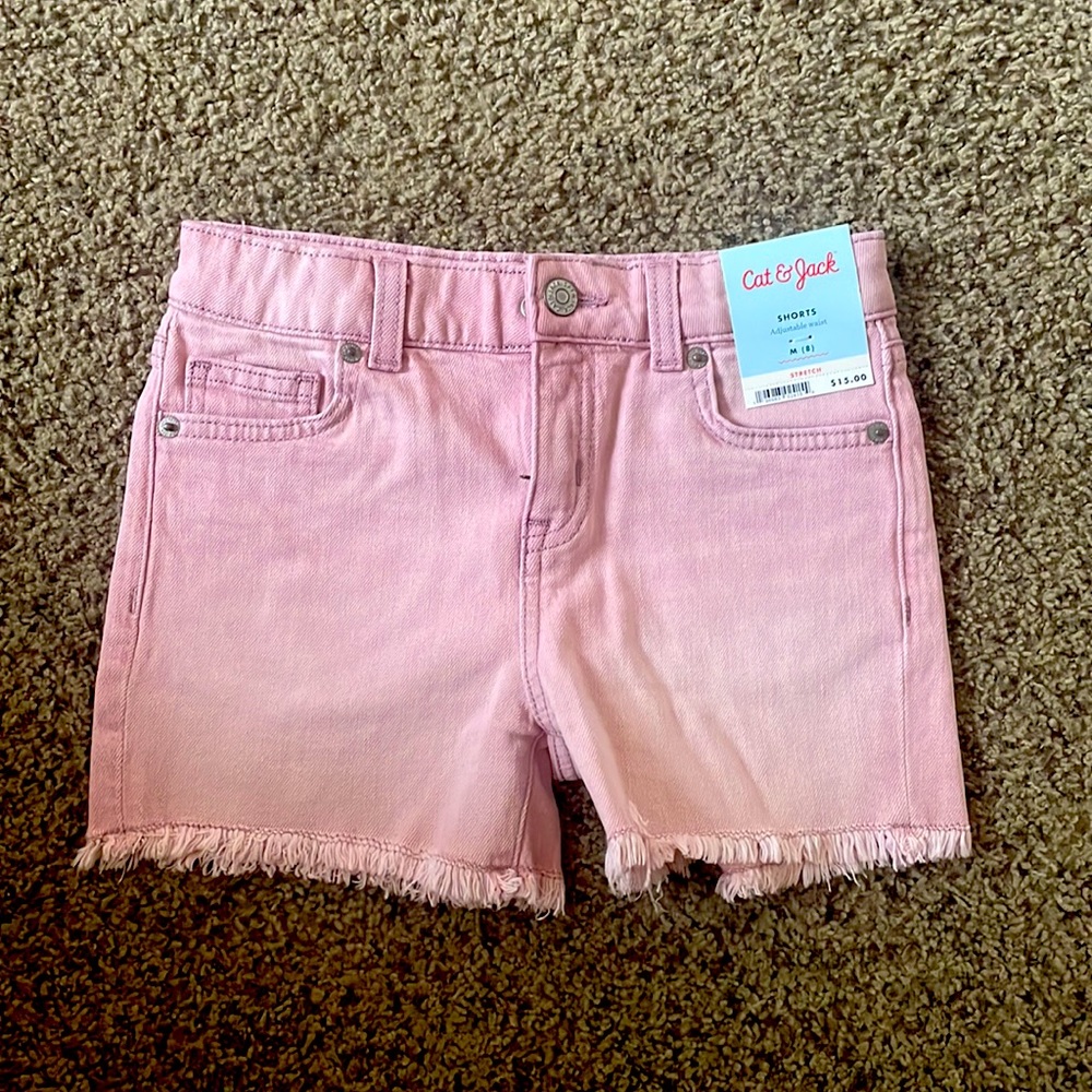 Cute pink jean shorts! With adjustable Waist!